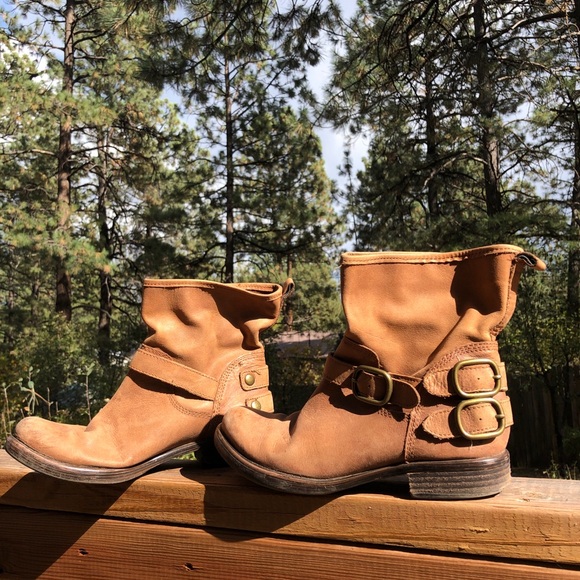 Lucky Brand Boots- Tan Leather Buckles Soft Ankle - Picture 5 of 6